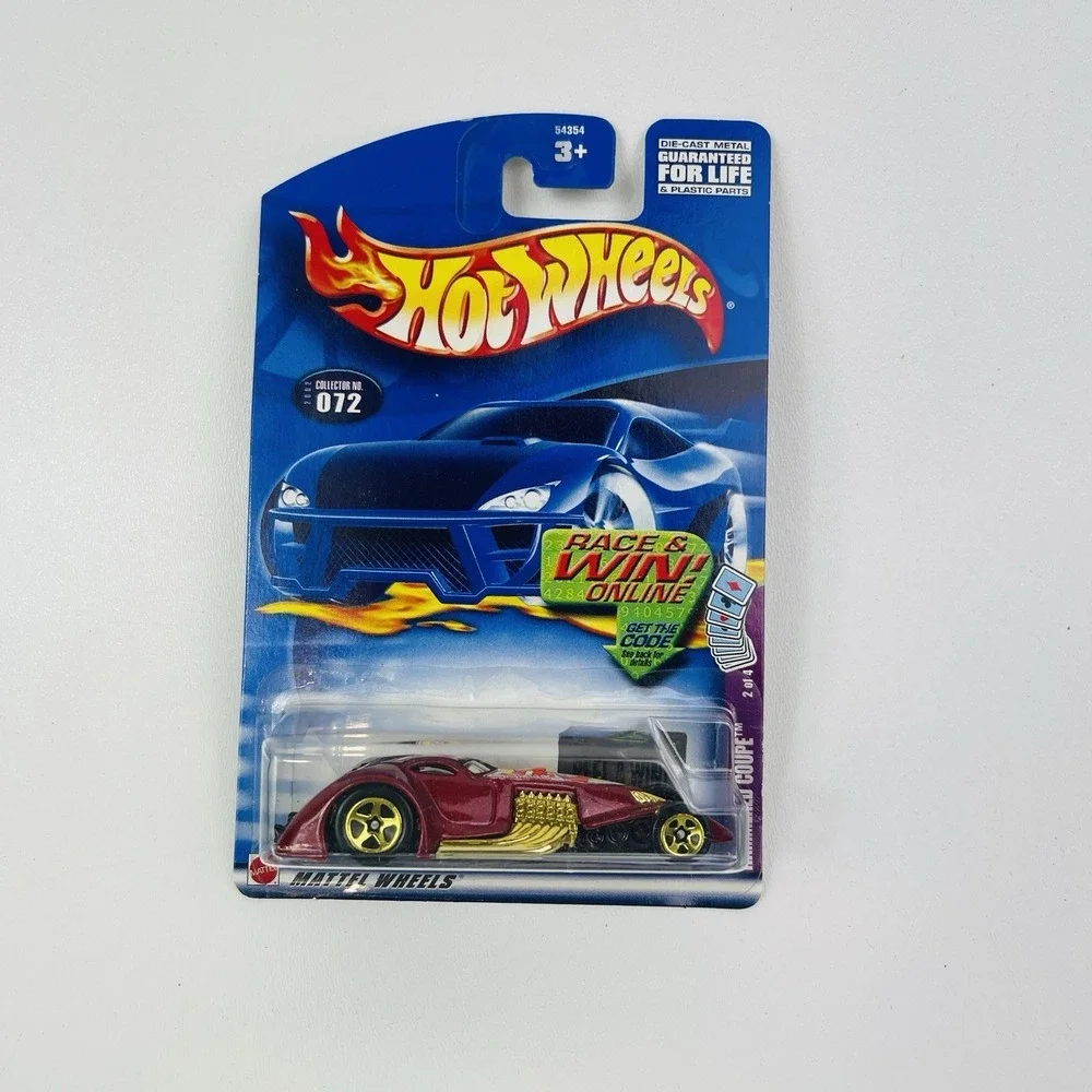 2002 Hot Wheels Trump Cars 2/4 Red Hammered Coupe Joker 1/64 Collector #72